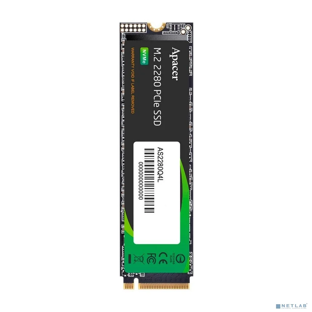 Твердотельный накопитель Apacer SSD AS2280Q4L 2TB M.2 2280 PCIe Gen4x4, R3600/W2800 Mb/s, 3D NAND, MTBF 1.5M, NVMe 1.4, 1200TBW, Retail, 3 years (AP2TBAS2280Q4L-1)
