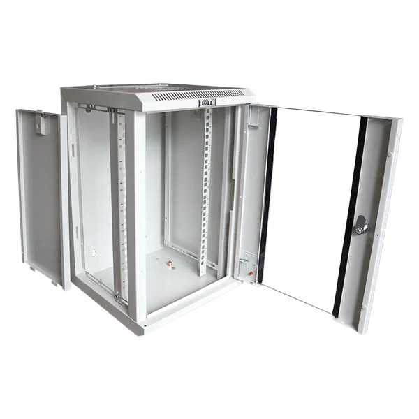 Шкаф Шкаф настенный 10", 6U 312x300, стеклянная дверь, серый, установочный размер 236 мм