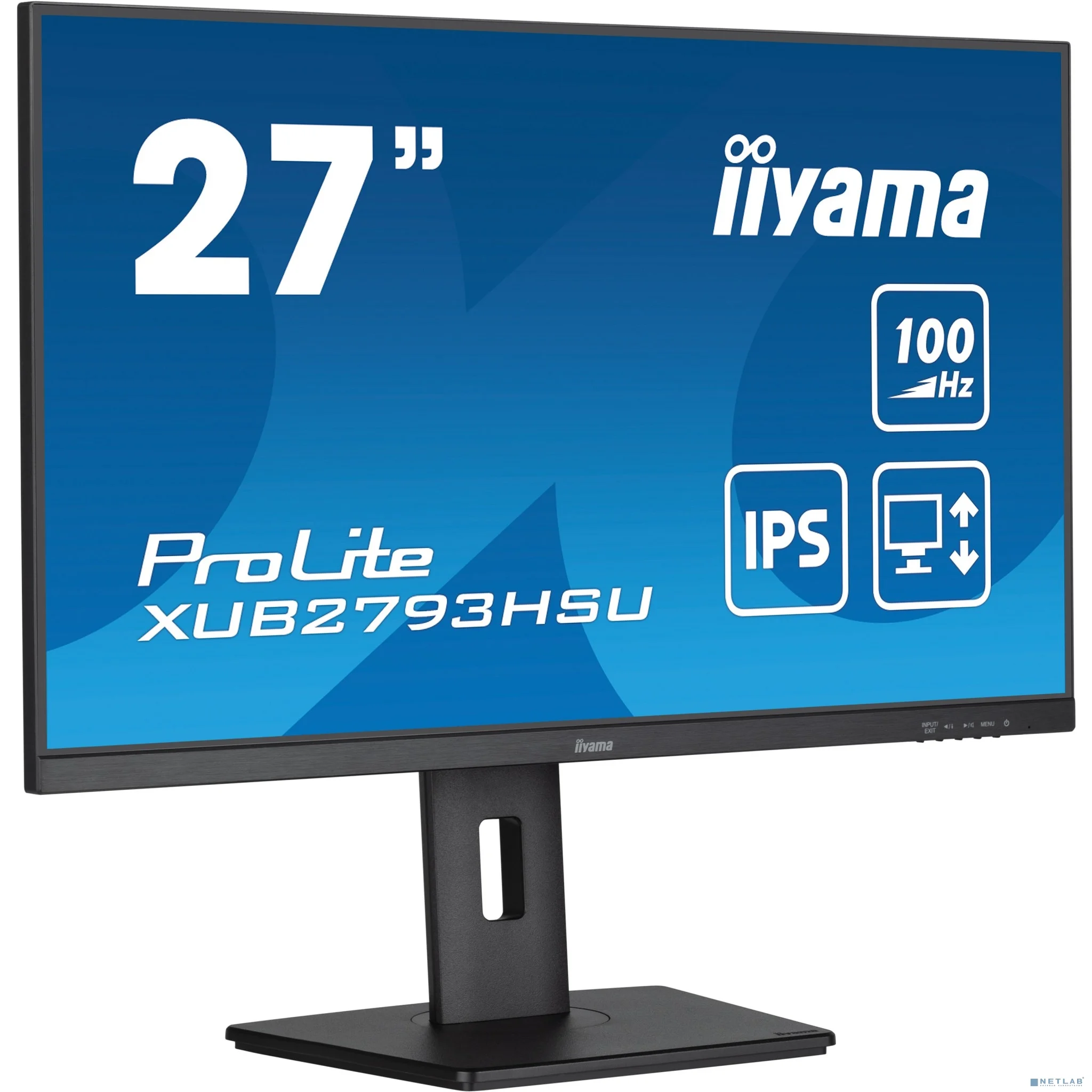 LCD Iiyama 27" XUB2793HSU-B7 {IPS 1920x1080 100Hz 1ms 300cd HDMI DisplayPort USB M/M HAS Pivot}