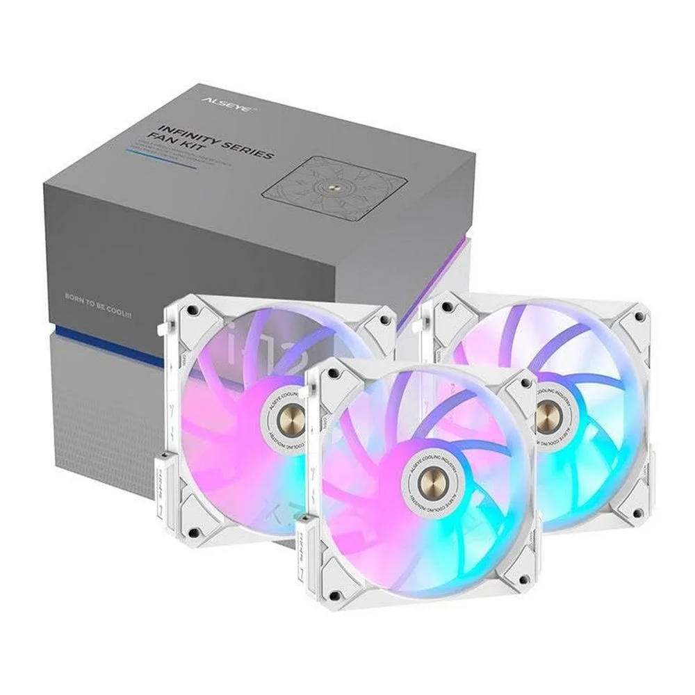Вентилятор в корпус ALSEYE COOLING FAN i12W-K3 White Dimensions: 120 x 120 x 25mmVoltage: DC 12VCurrent: 0.21AFan Speed :800-1800±10%Max. Air Flow: 31.18-73.92CFMMax. Air Pressure: 0.56-2.1mmH20Max. Noise: 20-33.2dBABearing Type : FDB BearingLife Expectancy : 70,000 hours