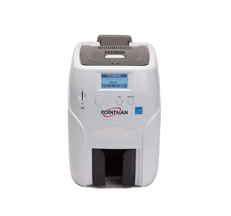 Принтер для печати на пластиковых картах Pointman Nuvia N15, односторонний, лоток подачи на 100 карт, приемный на 50 карт, USB2.0 (High-Speed), RS-232, 10/100 Ethernet, LCD