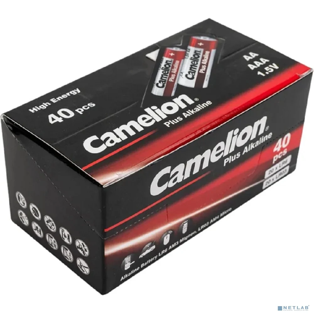 Camelion Plus Alkaline COMBO40 (20LR6 + 20LR03-CB, батарейка,1.5В) (40 шт. в уп-ке)