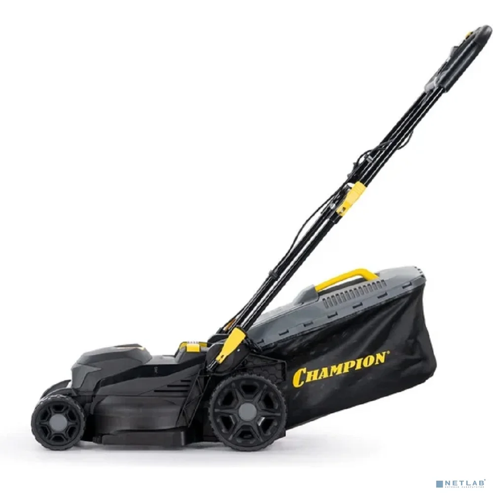 CHAMPION Газонокосилка эл. EM3716 { 1,6 кВт травосб. 40л ширина 370мм 25-75мм, 14.1кг }