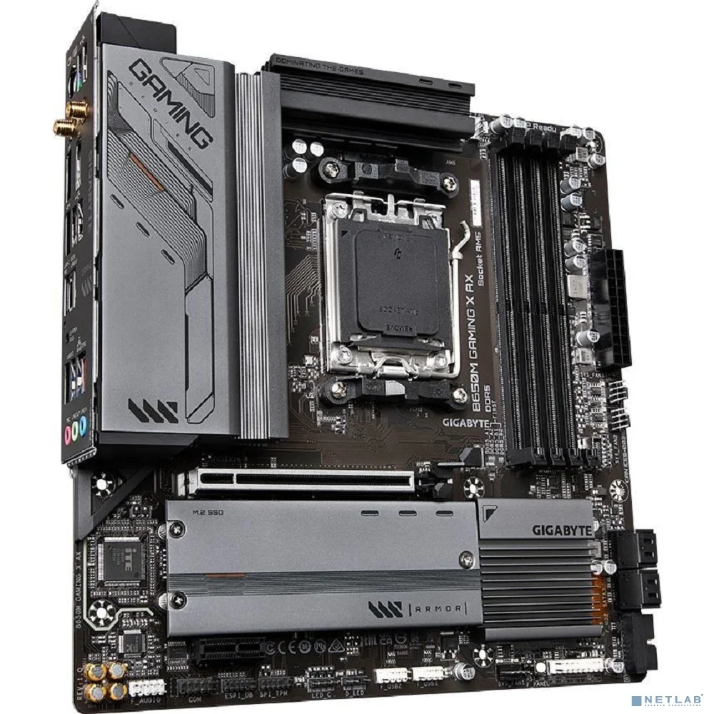 Gigabyte B650M GAMING X AX {Socket AM5, AMD B650, 4xDDR5-5200, HDMI+DP+DP, 1xPCI-Ex16, 1xPCI-Ex1, 4xSATA3(RAID 0/1/10), 2xM.2, 8 Ch Audio, 2.5GLan, WiFi, (4+4)xUSB2.0, (3+2)xUSB3.2, (1+1)xUSB3.2 Type}