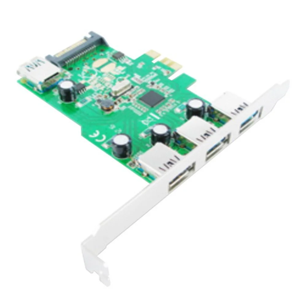 Контроллер Speed Dragon PCI-Express USB 3.0 Card, 3xUSB 3.0 External 1xUSB 3.0 Internal ports, IDE power connector (EU306A-3-BC01/BU01) {100/50}