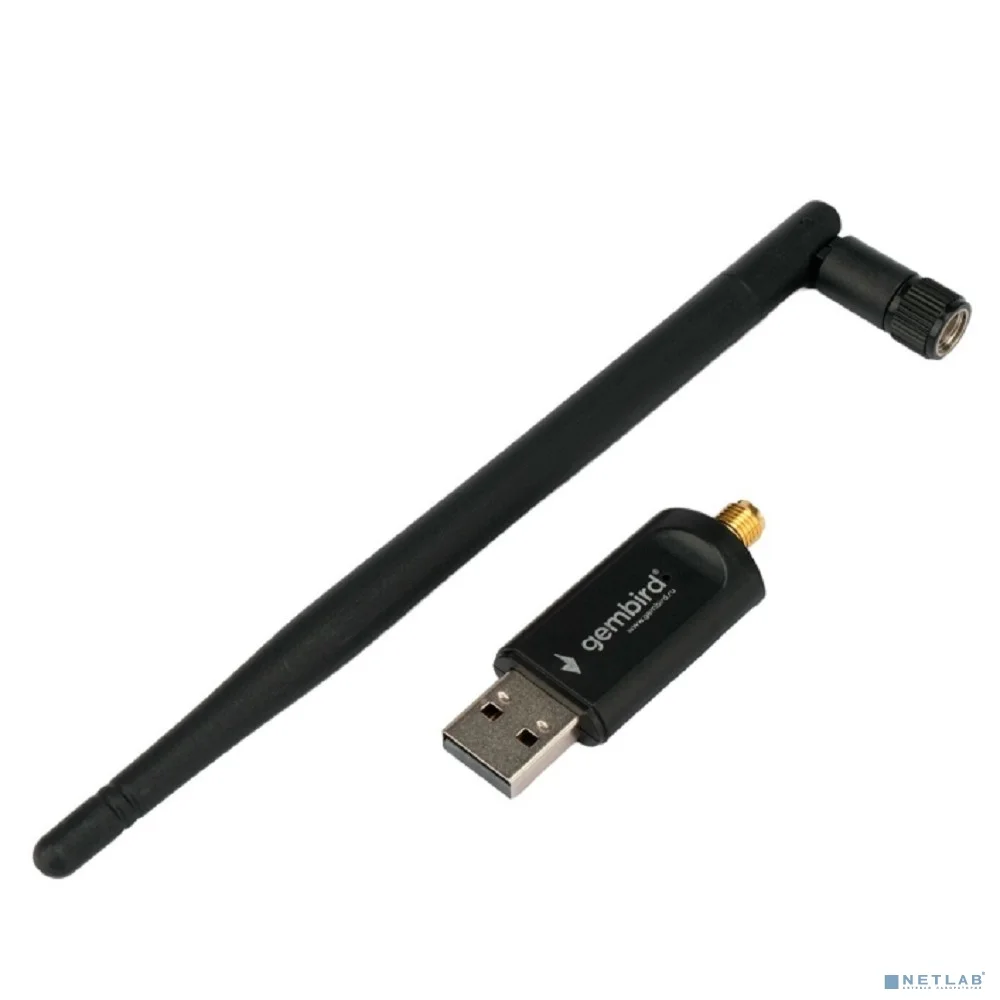 Gembird Сетевой адаптер WiFi+Bluetooth 600 Мбит,двухдиап.с антенной, USB,802.11b/a/g/n/ac, RTL8821CU (WNP-UA-019)