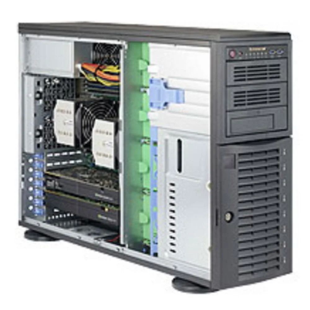 Платформа системного блока SuperMicro SYS-7048A-T, X10DAi, 743TQ-1200B-SQ 4U Rackmountable /Tower SC743TQ-1200B-SQ X10DAi LGA 2011 10 SATA3 6 USB 3.0 ports 5 USB 2.0 ports 7.1 HD Audio with optical S/PDIF