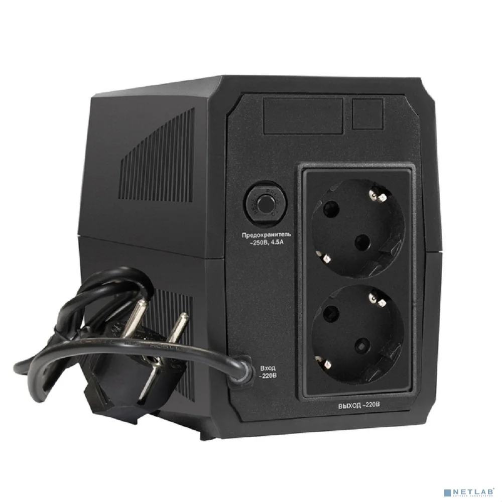 Exegate EX294612RUS ИБП ExeGate SpecialPro UNB-500.LED.AVR.2SH <500VA/300W, LED, AVR, 2*Schuko, Black>