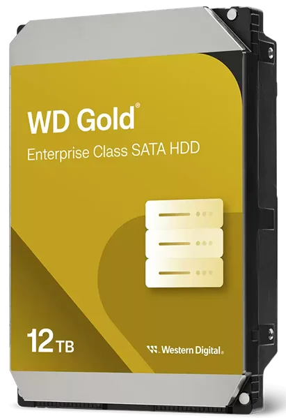 Жесткий диск Western Digital GOLD HDD SATA 12TB, 7200rpm, 512MB buffer, 512e, WD122KRYZ, 1 year