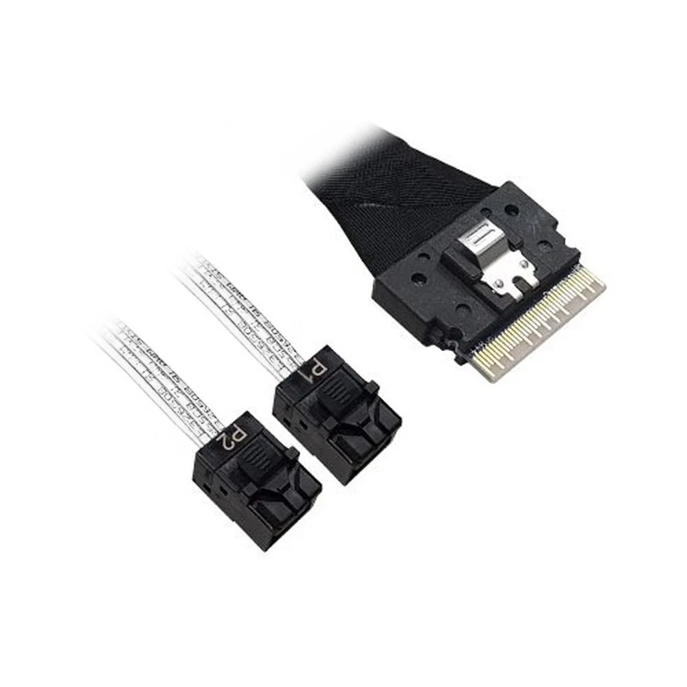 Кабель ACD 8654 x8 Slimline SASx8 (SFF8654) -to- 2 SAS HD (White) x4 (SFF8643 (NVMe Connection), for SuperMicro backplanes, 1M, (аналог Broadcom 05-60002-00)