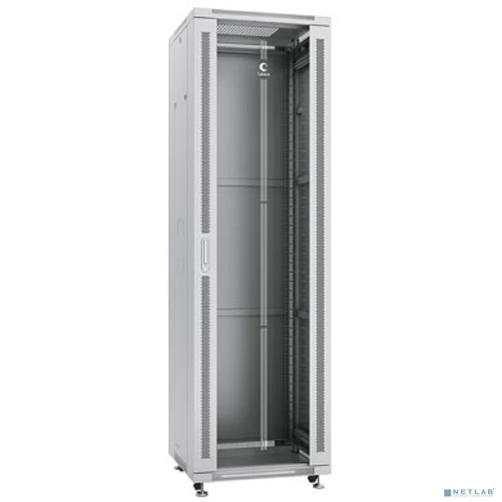 Cabeus SH-05C-42U60/60 Шкаф монтажный телекоммуникационный 19" напольный для распределительного и серверного оборудования 42U 600x600x2055mm (ШхГхВ) передняя стеклянная и задняя сплошная металлическая