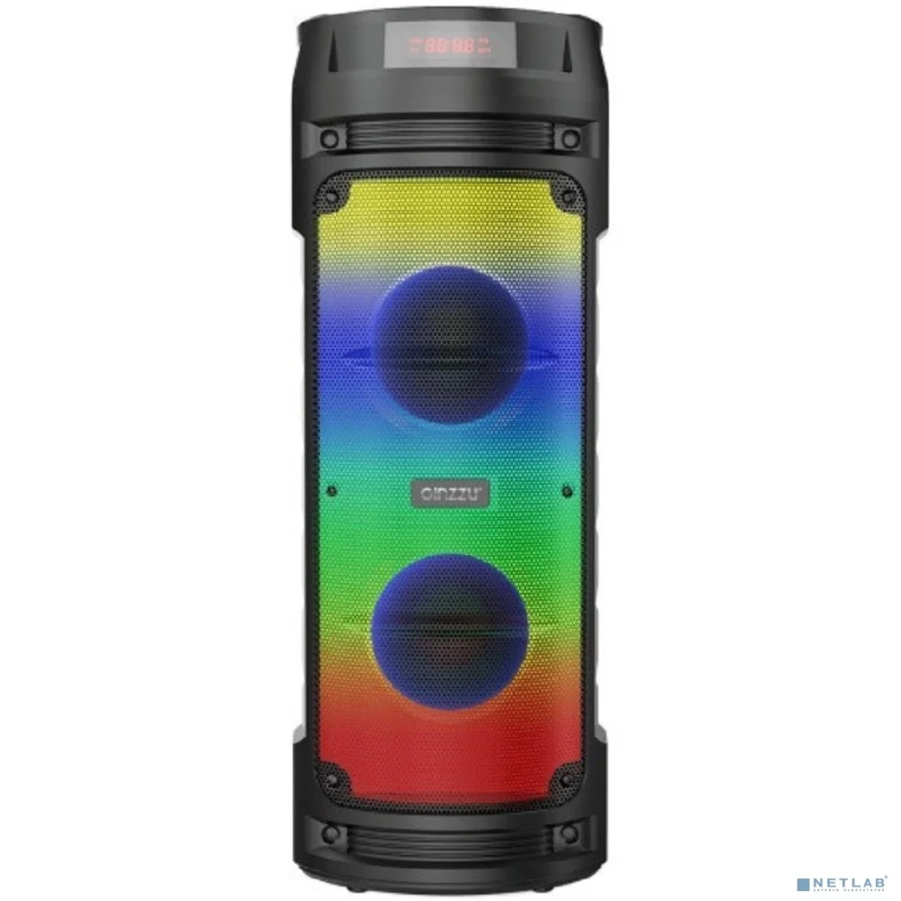 Ginzzu GM-219 {(V5.0), 50Вт, 150Гц- 18кГц, USB-flash, microSD-card, FM-радио, пульт ДУ, батарея 3,6В/4500мАч, эквалайзер }