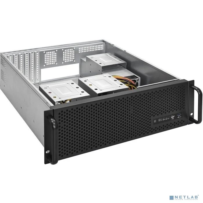 Exegate EX293904RUS Серверный корпус ExeGate Pro 3U450-09 <RM 19", высота 3U, глубина 450, БП 800RADS, USB>