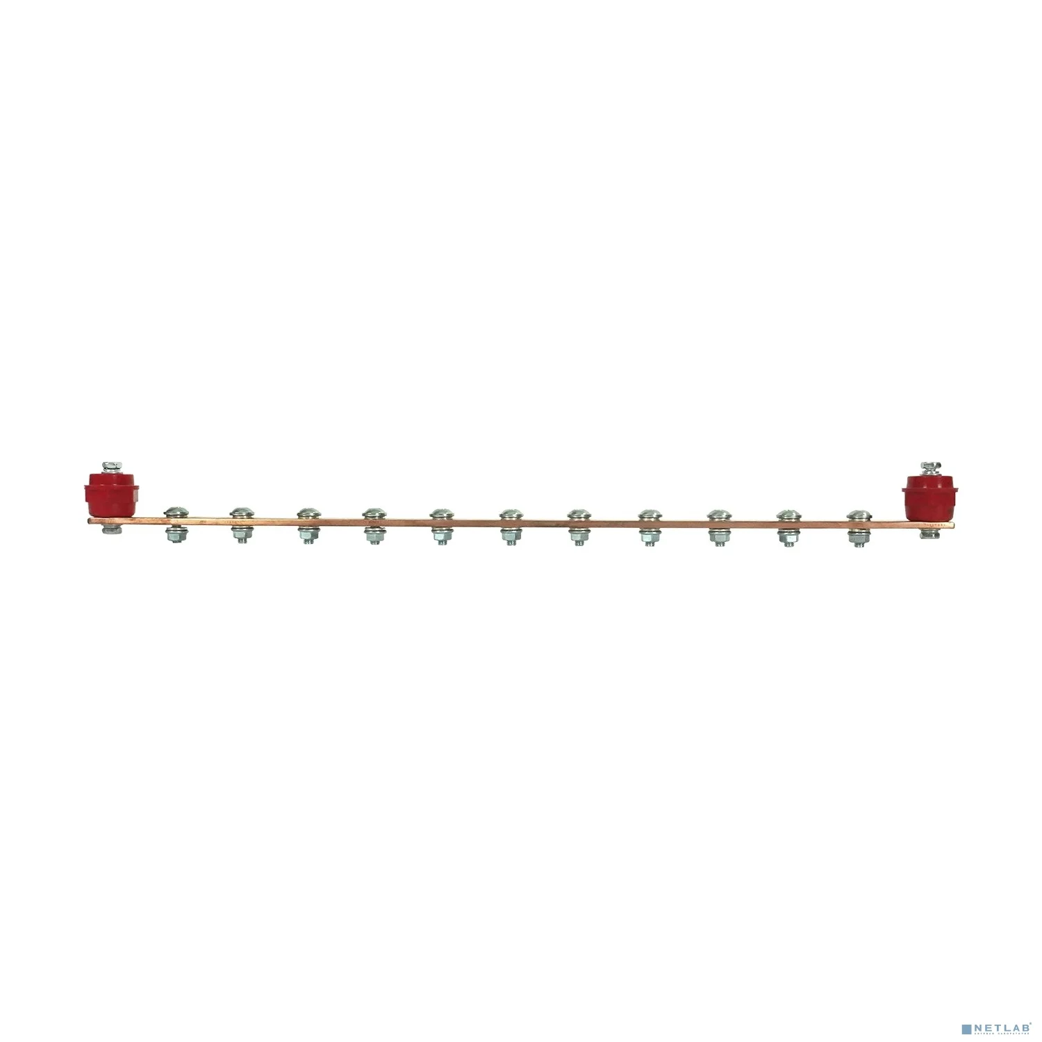 NTSS 19" шинка медная для заземления на изоляторах, длина 485 мм NTSS-CBR-INS