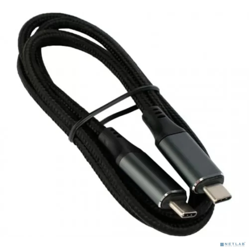 Cablexpert Кабель USB4.0 Type-C/Type-C, 5А, 240Вт, PD3.1/QC4.0, 40Gbps, медь, Pro, 1м, черный, пакет (CC-USB4-CMCM-BR-1M)