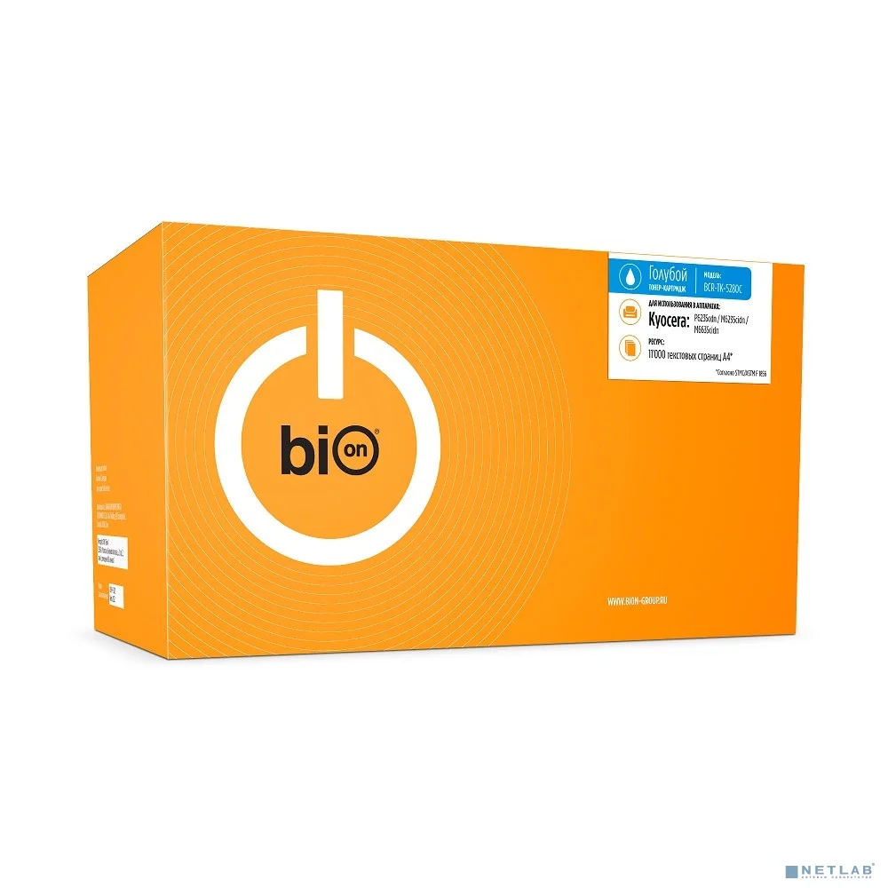 Bion BCR-TK-5280C Картридж для Kyocera P6235cdn/M6235cidn/M6635cidn (11000 стр.), Голубой, с чипом