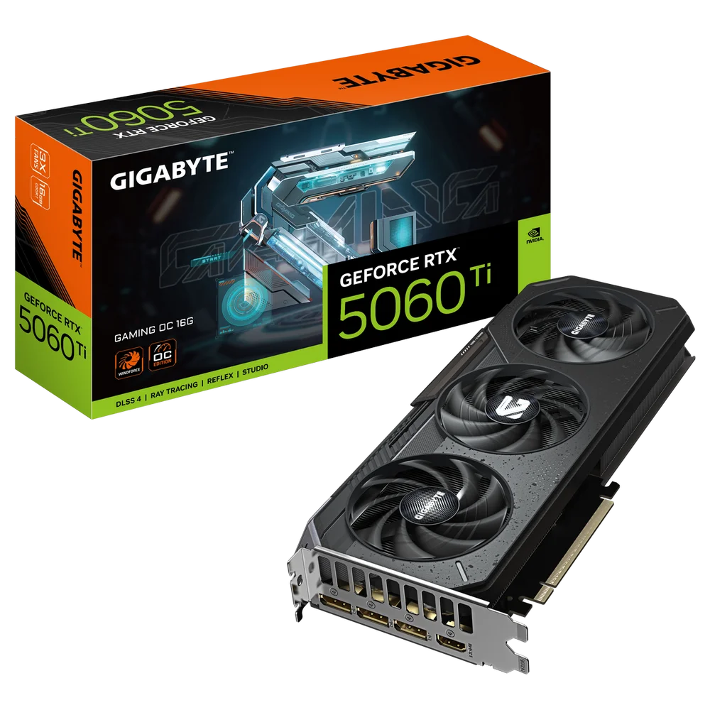 Видеокарта GIGABYTE RTX5060Ti GAMING OC 16GB//RTX5060Ti, HDMI*1, DP*3, 16G,D7