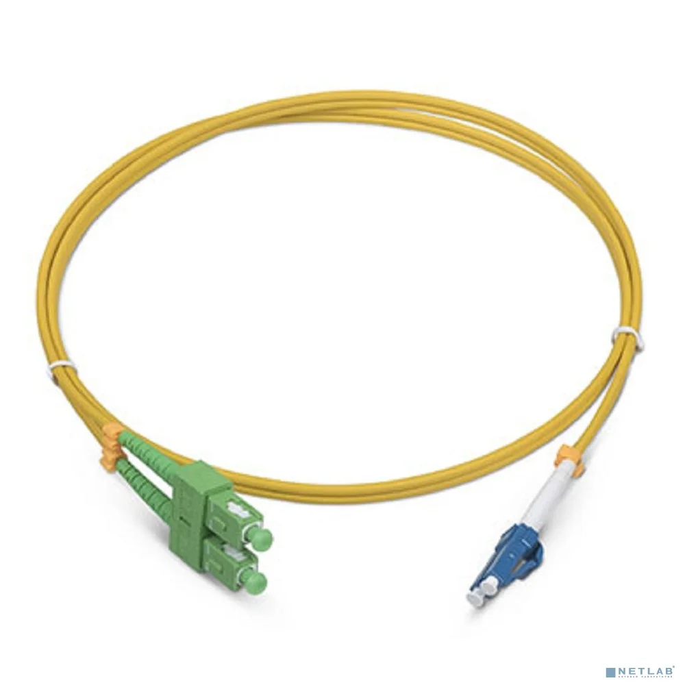 Cabeus FOP(d)-9-SC/APC-LC/UPC-2m Шнур оптический duplex SC/APC-LC/UPC 9/125 sm 2м LSZH