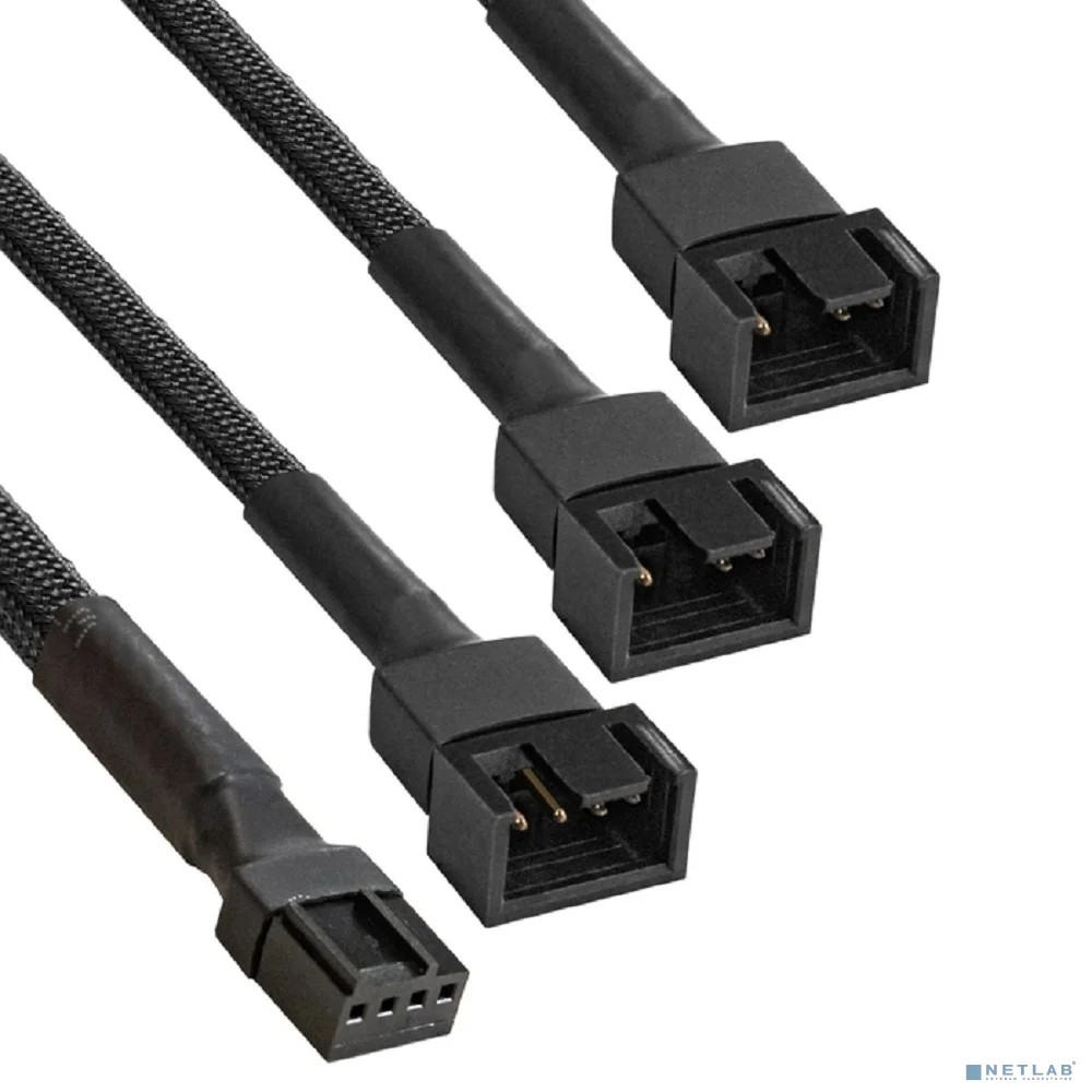 Exegate EX294792RUS Разветвитель питания с 4pin материнской платы на 3 корпусных вентилятора ExeGate EX-CC-4p3xF-0.3 (4pin F/3x4pinM (2 из них-3-контактный, 1 из них-4-контактный), 0,3м)