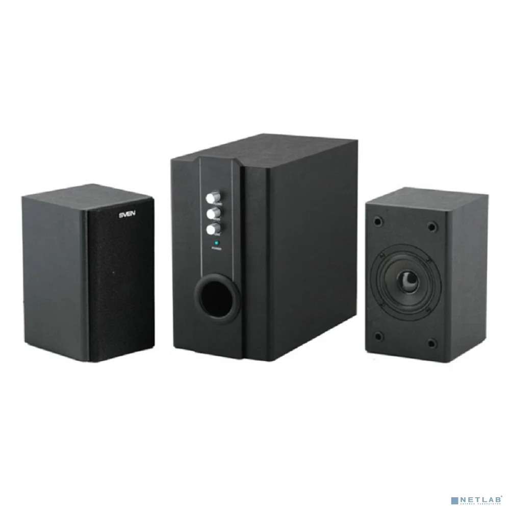 SVEN SPS-820,черная кожа/черный {2.1, 2 сат. + сабвуфер,18 Вт + 2 х 10 Вт (RMS) ,усил.- 20-20000 Гц}