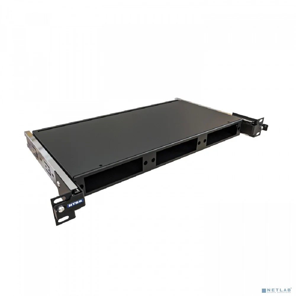 NTSS Кросс NTSS оптический выдвижной 19'' укомплектованный 1U, 24 порта FC/UPC, 62.5/125 мкм (планки, сплайс-кассета, пигтейлы, КДЗС, адаптеры) черный RAL 9005 NTSS-RsFOB-1U-24-FC/U-62.5-SP1.5G2AY-BL