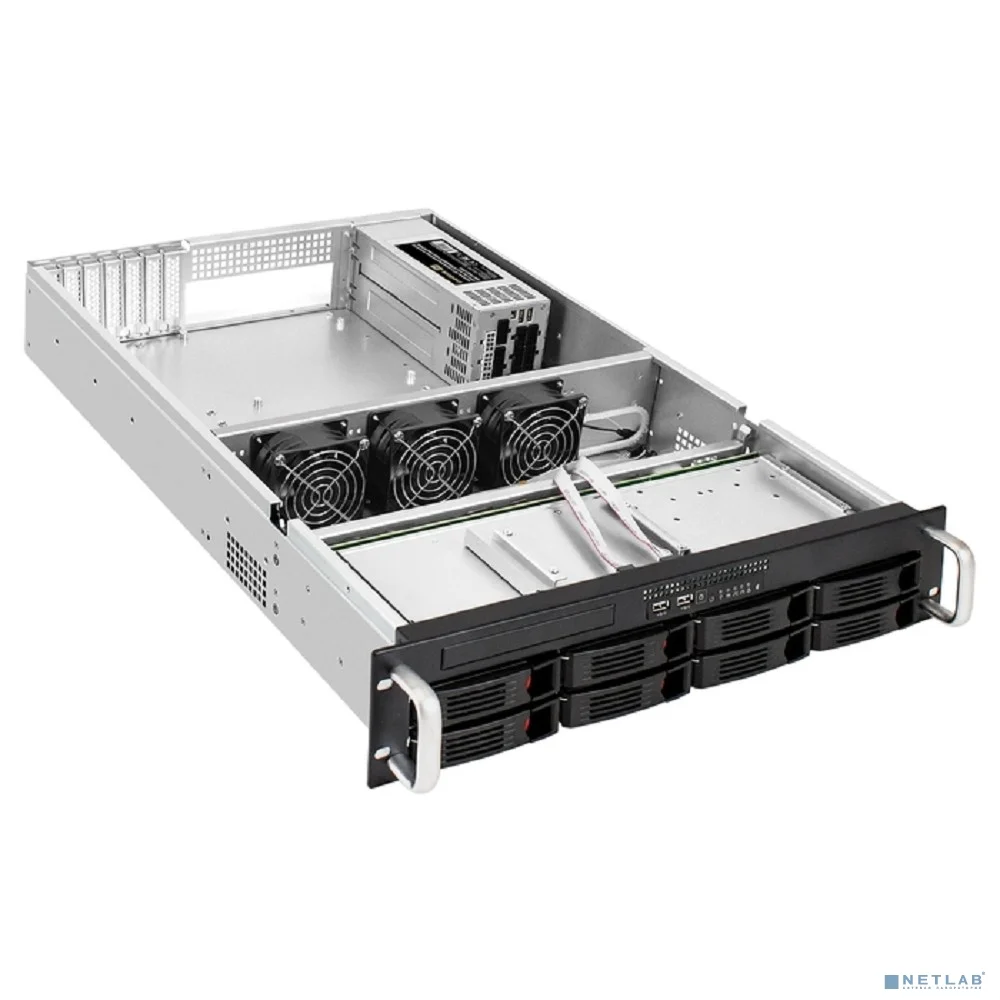 Exegate EX294561RUS Серверная платформа ExeGate Pro 2U660-HS08 <RM 19", высота 2U, глубина 660, Redundant БП 2x550W, 8xHotSwap, USB>