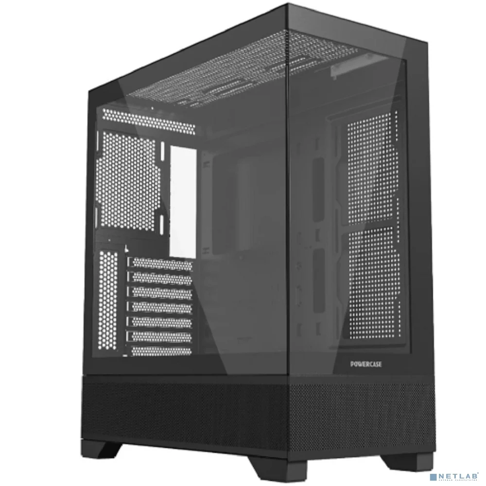 Powercase Корпус Powercase Luminous, Tempered Glass, чёрный, ATX CLB-L0
