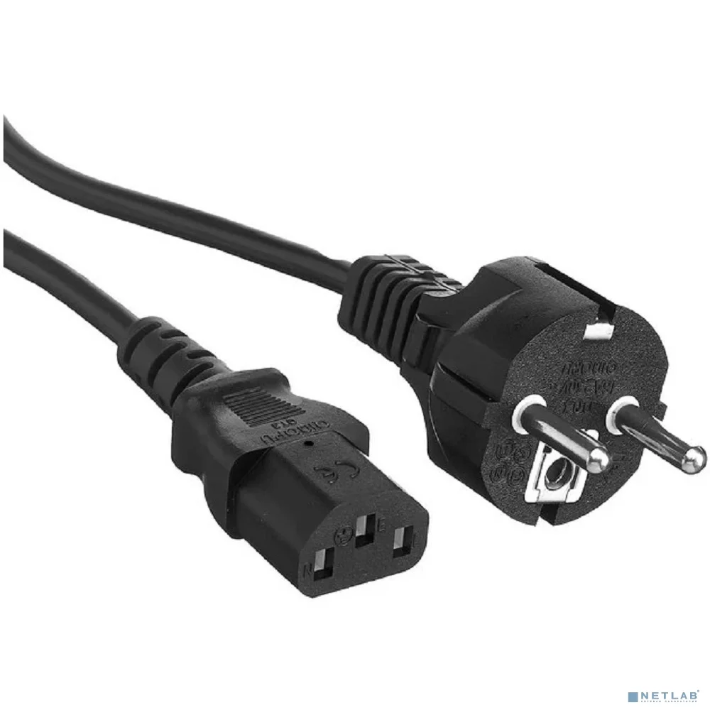 Exegate EX297797RUS Кабель питания Special PC-3S (Евровилка Schuko->C13, 3*1.0mm2, CCA, черный, 3м)