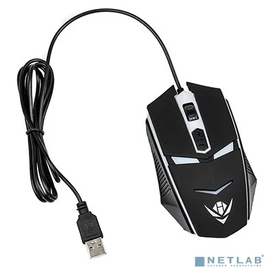 Мышь MOG-02U Nakatomi Gaming mouse - игровая, 4 кнопки + ролик, 7-ми цветная подсветка, USB, черная