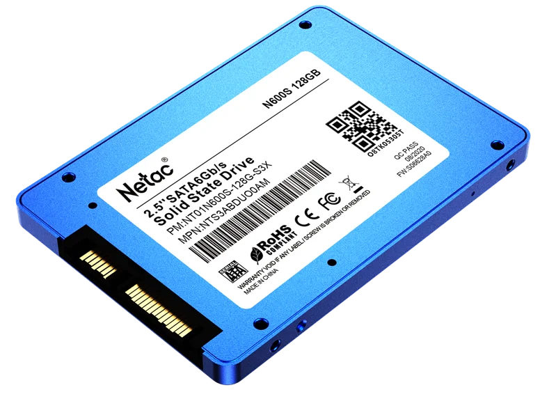 SSD накопитель Netac SSD N600S 128GB 2.5 SATAIII 3D NAND, 7mm, R/W up to 510/440MB/s, TBW 70TB, 5y wty 3