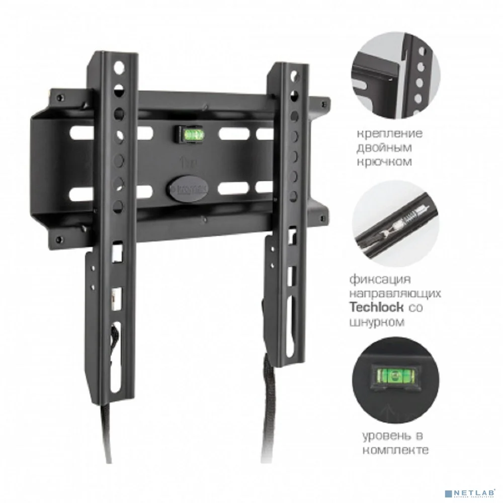 Kromax FLAT-5 NEW, LCD/LED и плазма тв 15"-47", настенный, 0 ст.свободы, VESA 200x200 мм, черный