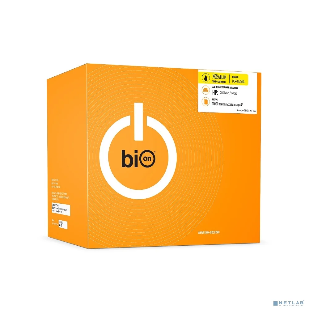 Bion BCR-CE262A Картридж для HP {Color LaserJet Enterprise CP4025n/CP4025dn/CP4525n/CP4525dn/CP4525xh }(11000 стр.), Желтый, с чипом