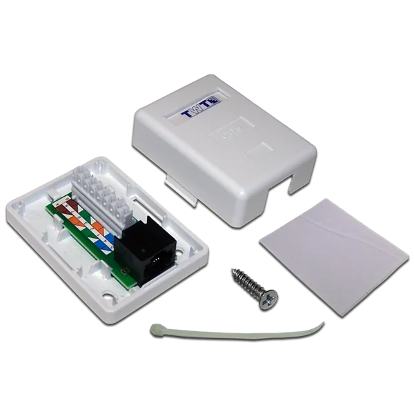 Настенная розетка, 1 порт RJ-45 категории 6, UTP, белая