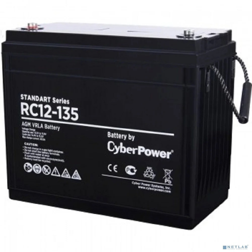 CyberPower АКБ RC 12-135 12V/135Ah {клемма М8, ДхШхВ 340х173х281мм., высота с клеммами284, вес 40кг., срок службы 10 лет}