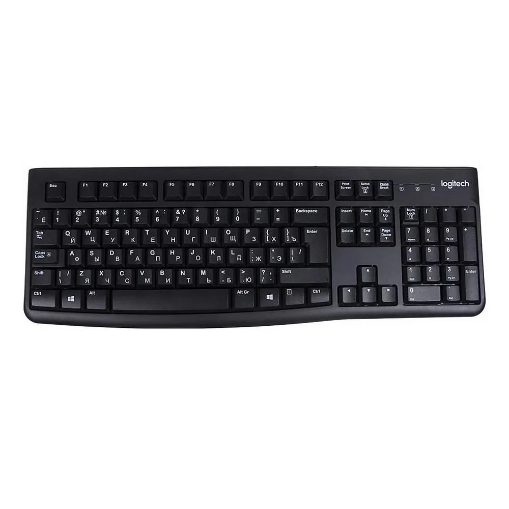 920-002522 Logitech Клавиатура K120 Black USB оригинальная заводская гравировка RU/LAT