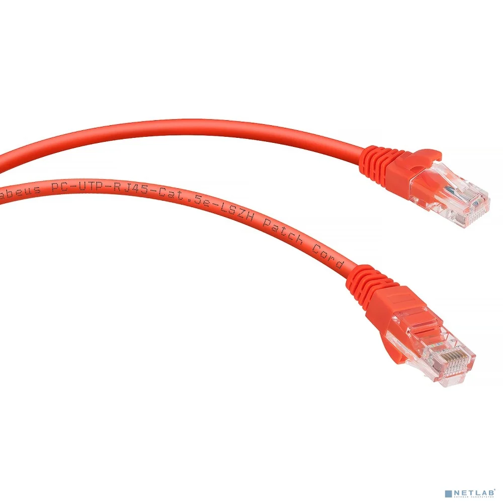 Cabeus PC-UTP-RJ45-Cat.5e-3m-RD-LSZH Патч-корд U/UTP, категория 5е, 2xRJ45/8p8c, неэкранированный, красный, LSZH, 3м