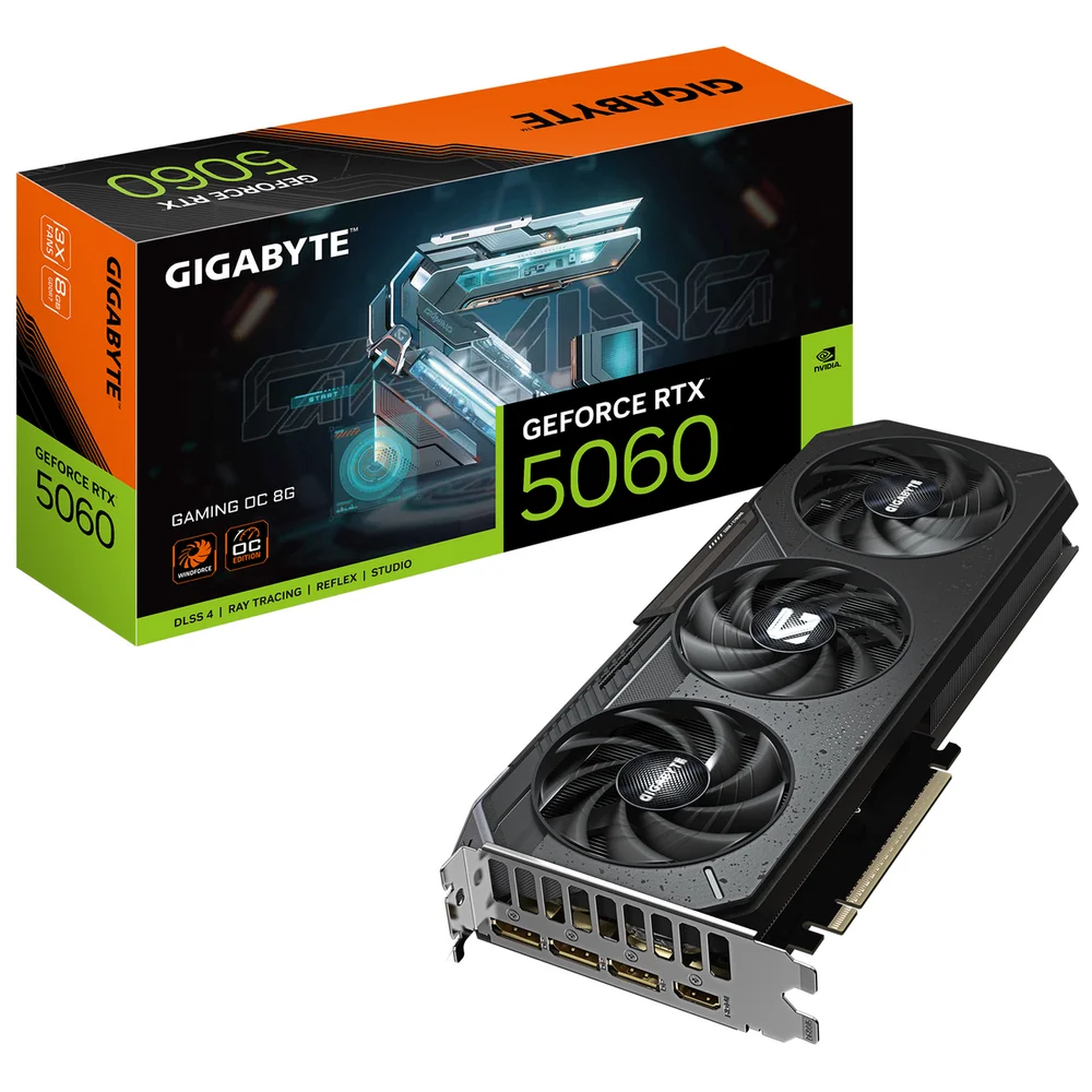 Видеокарта Gigabyte RTX5060 GAMING OC 8GB GDDR7 128bit 3xDP HDMI 3FAN RTL