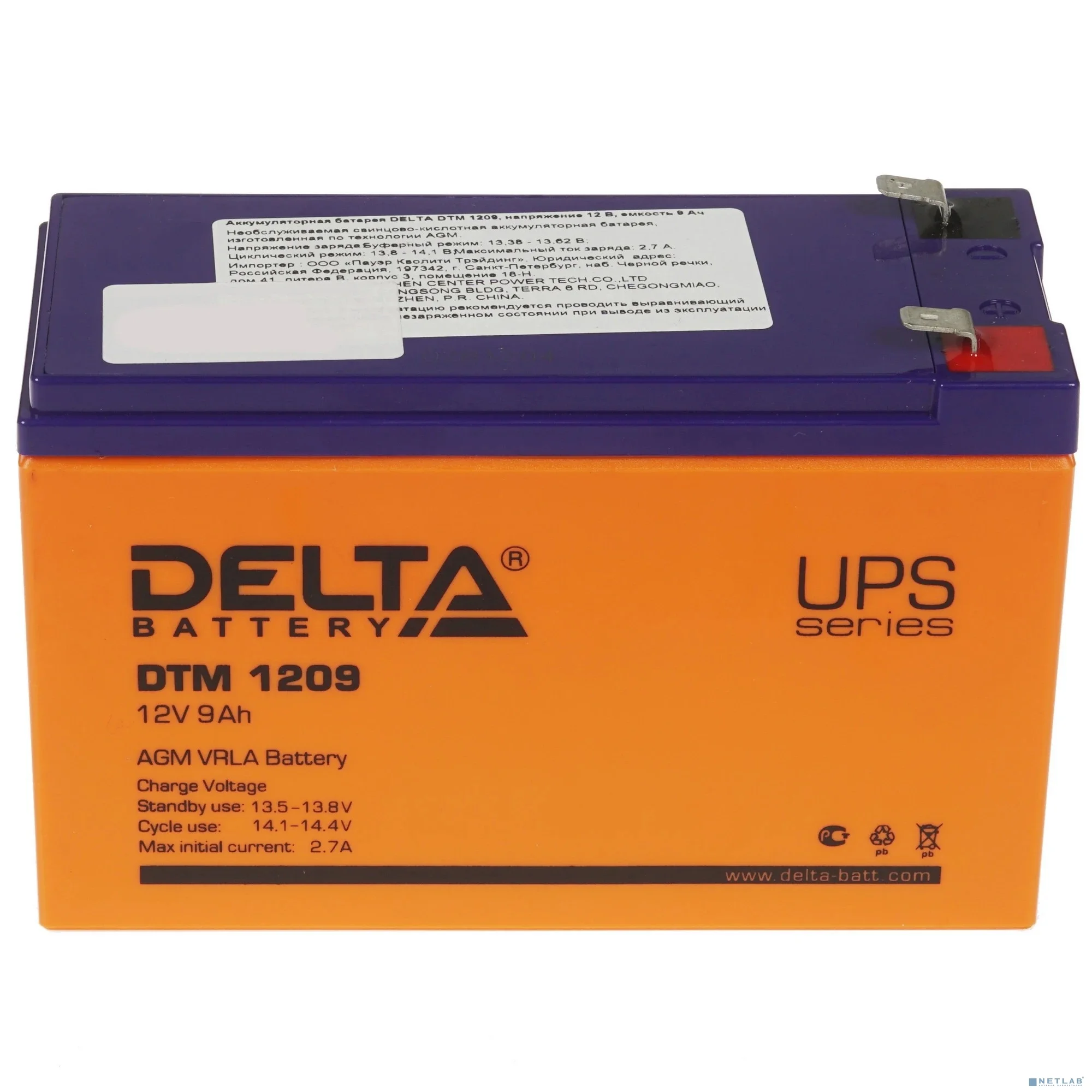 Аккумуляторная батарея Delta DTM 1209 (801226)