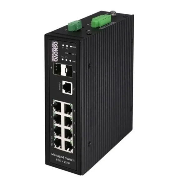 Промышленный PoE коммутатор Gigabit Ethernet OSNOVO SW-80802/ILS(port 90W,300W) Промышленный управляемый (L2+) HiPoE коммутатор Gigabit Ethernet на 8GE PoE + 2 GE SFP порта с функцией мониторинга температуры/ влажности/ напряжения. Порты: 1 x GE