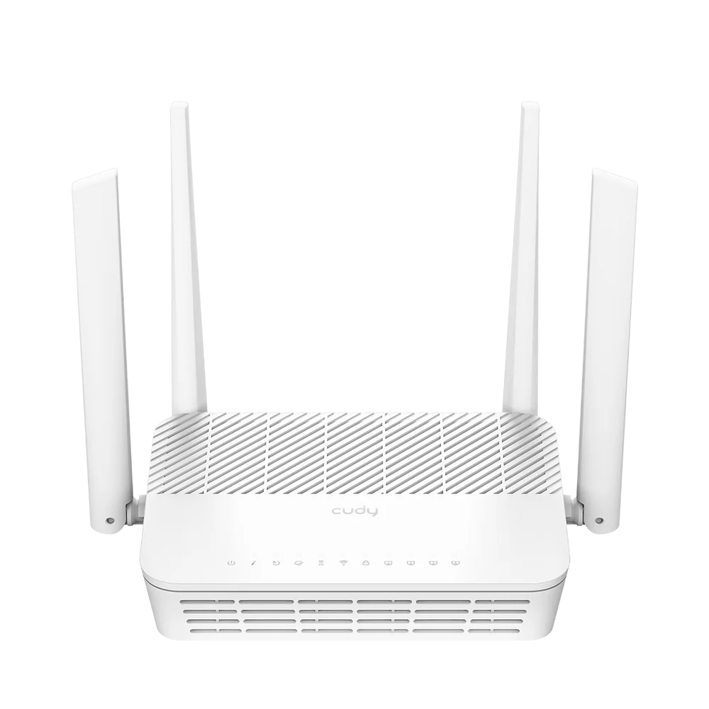 Маршрутизатор CUDY GP3000 AX3000 Wi-Fi 6 GPON Router Dual Band Gigabit xPON, Realtek chipset, GPON/EPON, 2402Mbps at 5GHz + 576Mbps at 2.4GHz, 802.11ax/ac/a/b/g/n, 1 PON Port, 4 Gigabit RJ45 port, Power ON/OFF Button,WPS Button,WiFi Button, Reset button,TR069/TR098/TR111/TR181,EasyMesh