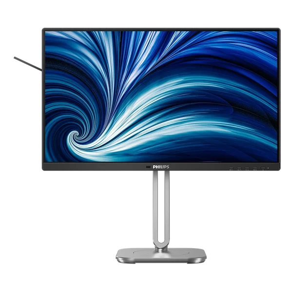 Монитор 23,8" Philips 24B2N4200 1920x1080 WLED 16:9 IPS 300cd, 1500:1, 4ms, 178°/178°, VGA, HDMI, DP, USB Hub: 4хUSB 3.2, USB-C(15W) Speakers, 120Hz, Tilt, Height, Swivel, Pivot, Internal, VESA, Black, 3y