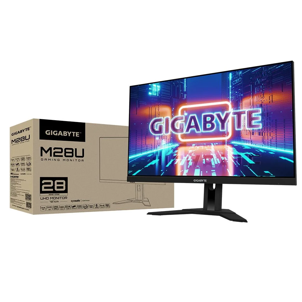 Монитор Gigabyte 28" M28U-EK Gaming monitor Black (IPS, 3840x2160, HDMI+HDMI+DP, 2,26 ms, 178°/178°, 300 cd/m, 1000:1, 2xUSB3.0, USB Type-C, 144Hz, MM) (20VM0-M28UBA-1EKR) (810887)