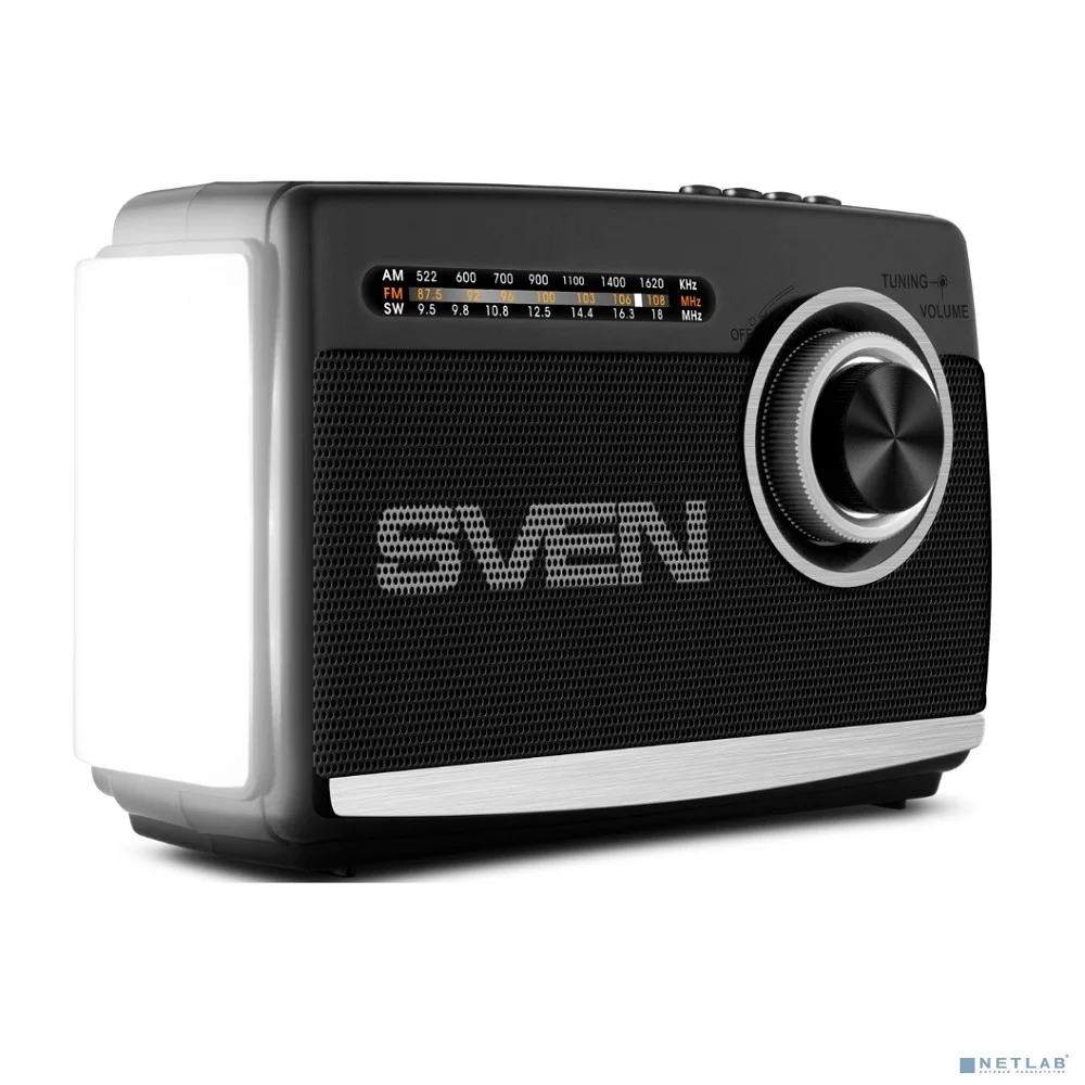 SVEN АС SRP-155, чёрный (3 Вт, Bluetooth, FM/AM/SW, USB, microSD, фонарь, встроенный аккумулятор) 3