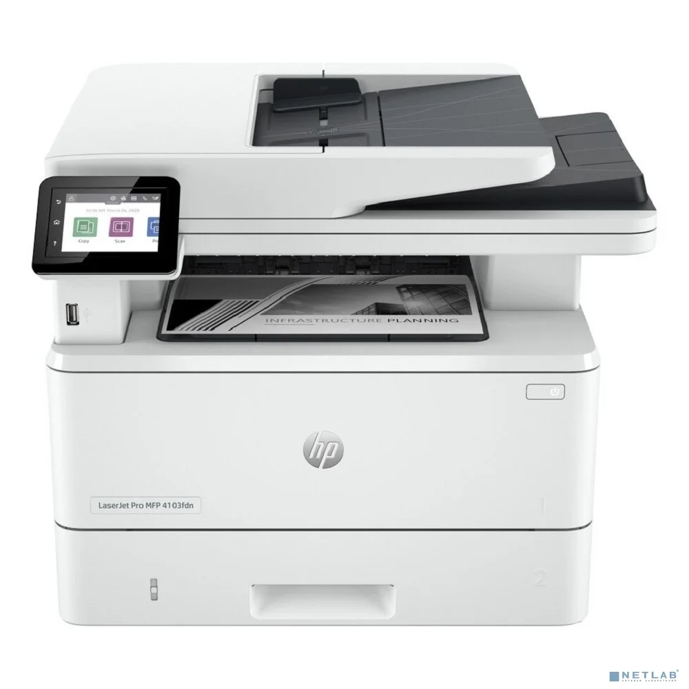 HP LaserJet Pro MFP 4103fdn_BBU (2Z628A_BBU) {A4, 1200dpi, 38ppm, 512Mb, 1200 MHz tray 100+250 pages USB+Ethernet Prin, старт. картр. 3050стр.}