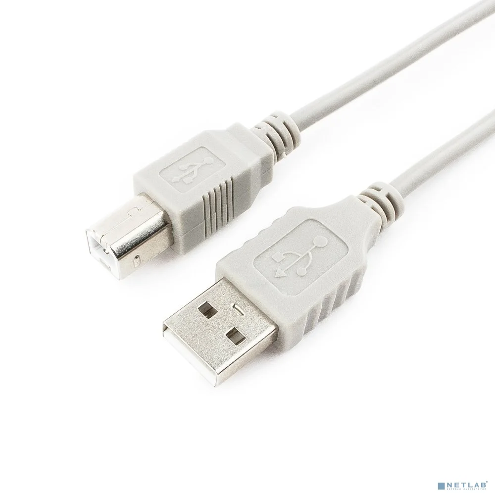 Cablexpert Кабель USB2.0 AM/BM, медь, Pro, 4.5м, серый, пакет (CC-USB2-AMBM-15-N)