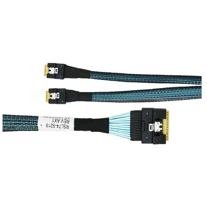 Кабель LR-Link Slimline SAS x8 STR-2x Slimline SAS ( x4) STR 80cm Cable (CBL-SAST-1264F-100, but 64cm, but STR) 3