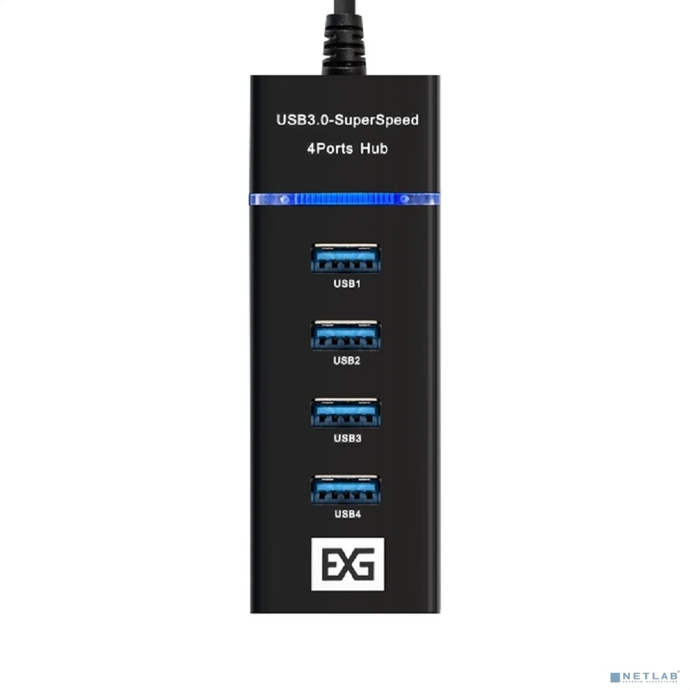Exegate EX299788RUS USB-Хаб (концентратор) 4-в-1 ExeGate DUB-331T (кабель-адаптер USB3.0 --> 3xUSB2.0, 1xUSB3.0, Plug&Play, черный)