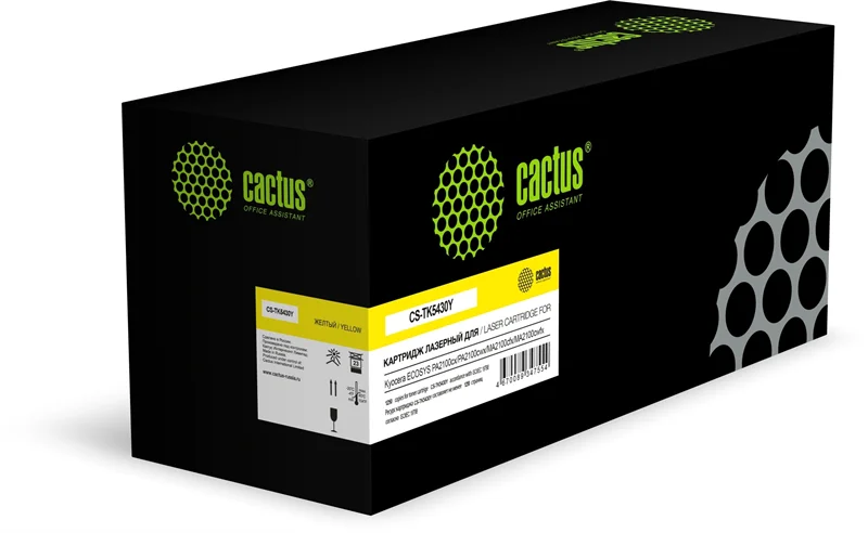 Картридж лазерный Cactus CS-TK5430Y TK-5430Y желтый (1250стр.) для Kyocera Ecosys PA2100cx/PA2100cwx