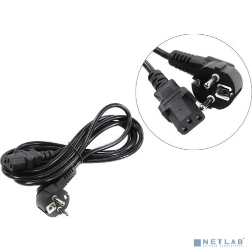 Exegate ES281000RUS Кабель питания ExeGate Special PC-3S (Евровилка угловая Schuko->С13) 3*0.5mm2, CCA, черный, 3м.