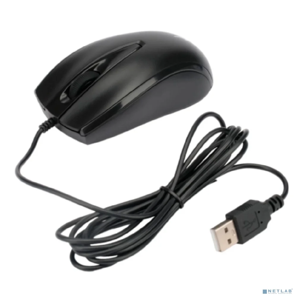 Gembird MOP-110 Black {Мышь, USB, черный, 3 кнопки, 1000 DPI, кабель 1.8м}